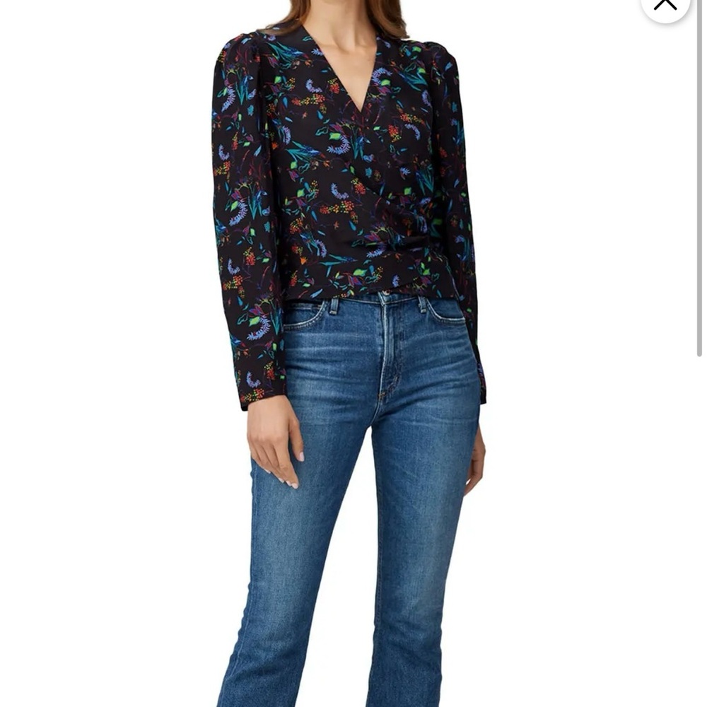 Tanya Taylor 8 100% silk “erica” top Floral V-Neck Women's Top
